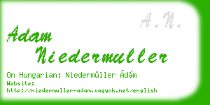 adam niedermuller business card